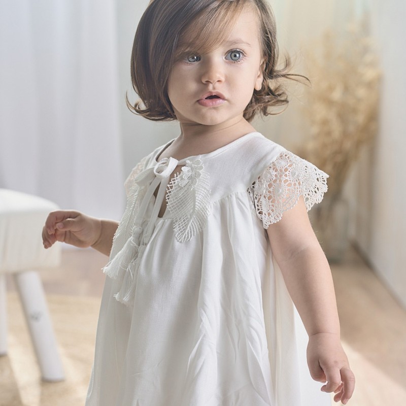 Βαπτιστικό χειροποίητο Boho φόρεμα ΦΙΛΥΡΑ