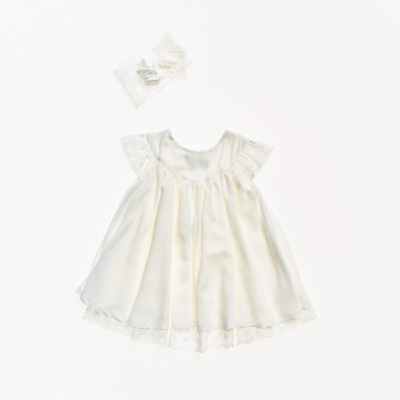 Βαπτιστικό χειροποίητο Boho φόρεμα ΦΙΛΥΡΑ